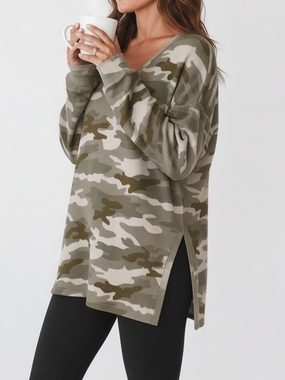 American Eagle Outfitters Soft & Sexy Camo Waffle Longsleeve